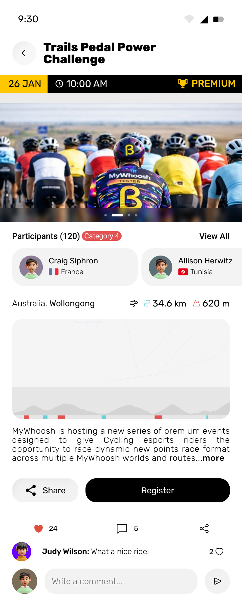 Event details and registration